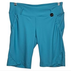 SwingDish Golf Shorts Jocelyn Bermuda Long Sporty Summer Vibrant Teal Blue Small